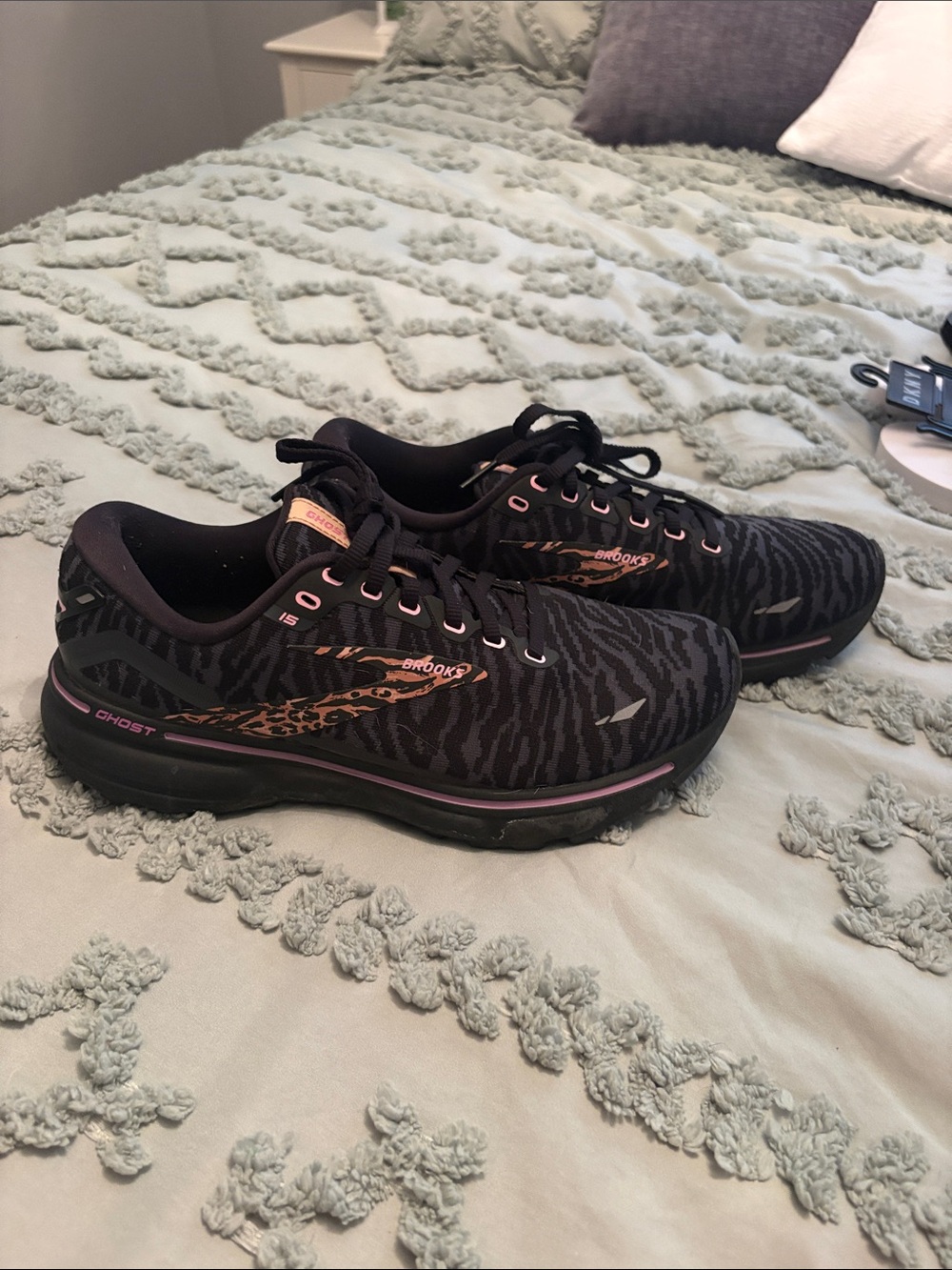 Brooks Women's Running Shoes in Black with Pink Accents